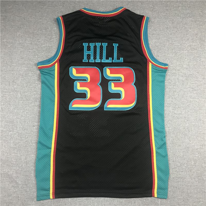 Men Detroit Pistons #33 Hill Black Best mesh 2021 NBA Jersey